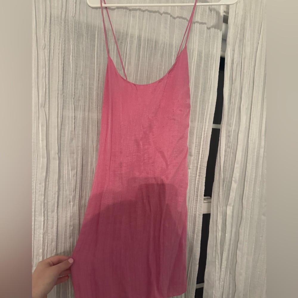 Pink Zara summer dress back lace up